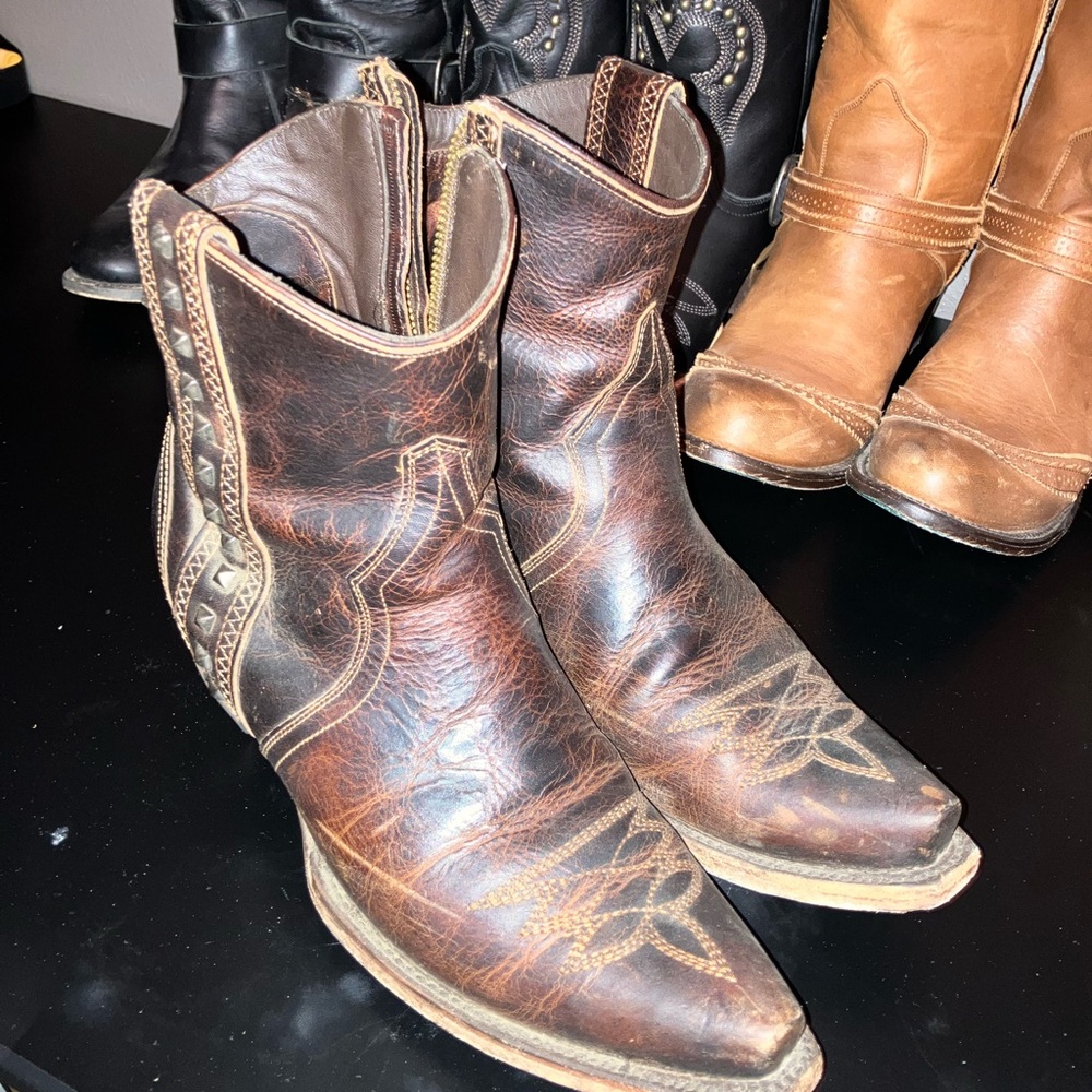 Women's Brown Leather Ankle Boots